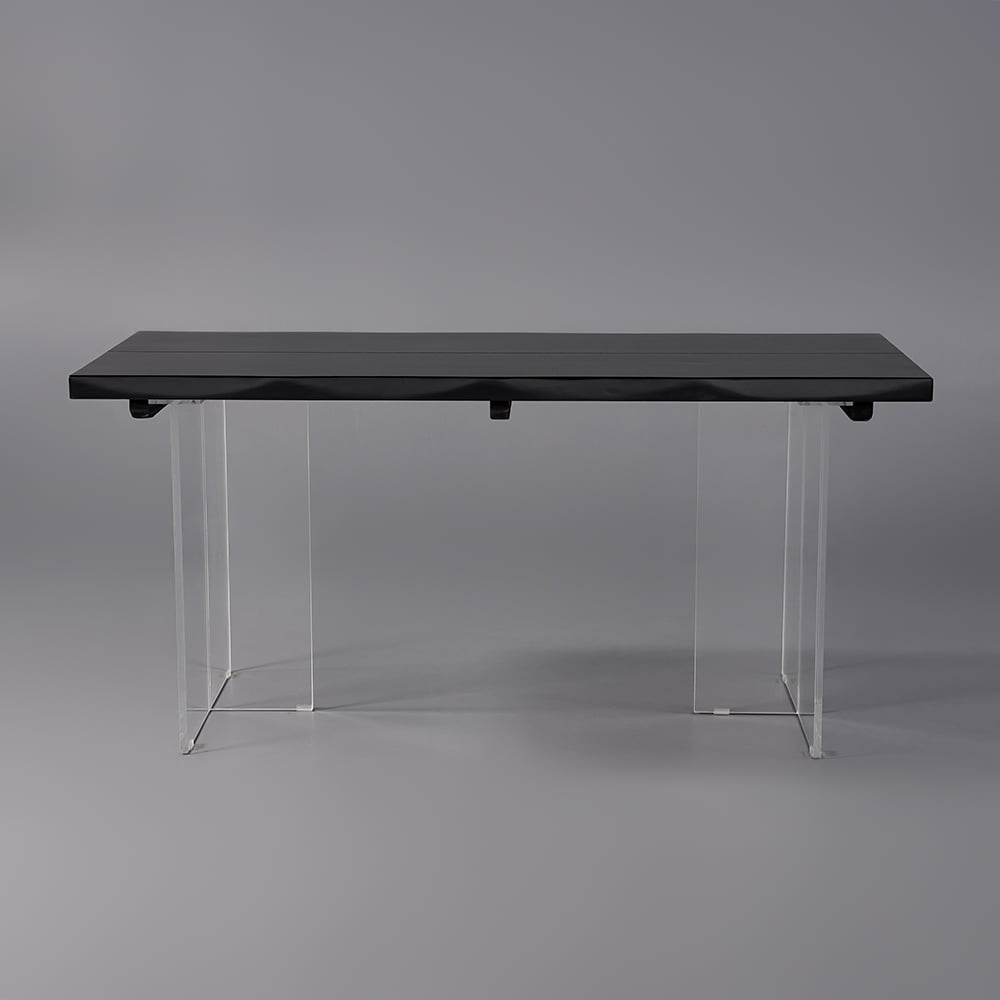 1600mm Table de Salle à Manger Flottante Noir Moderne image de fenêtre