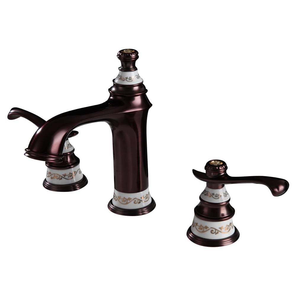 Deck Mounted  2-Handle Antique Brass Bathroom Sink Faucet ORB window image