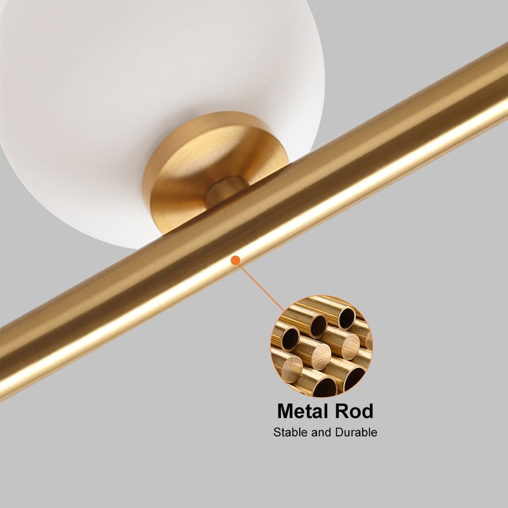 Modern LED Gold 9-Light Tree Floor Lamp White Glass Globe window image