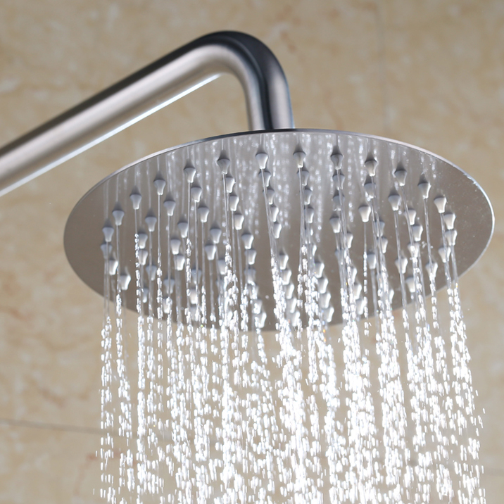 8'' Modern Exposed Thermostastic Stainless Steel Shower System Hand Shower in Brushed  window image