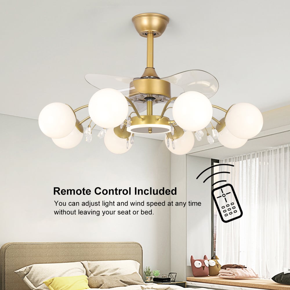 thumbnail image 2 of Ceiling Fan With Lights And Remote 6 Gears Wind Speeds Black Modern 2 of 9