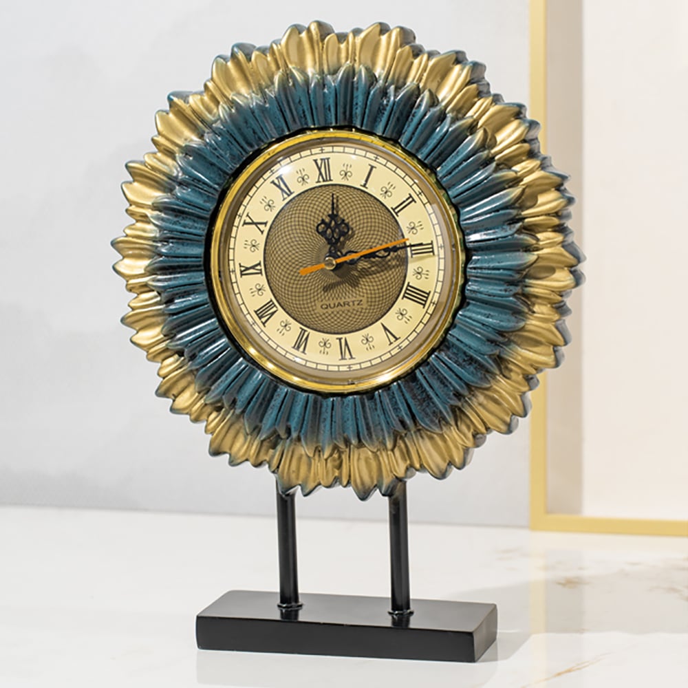 3PCS Arrangement European Resin Table Clocks Retro Lucky Elk Desktop Decoration