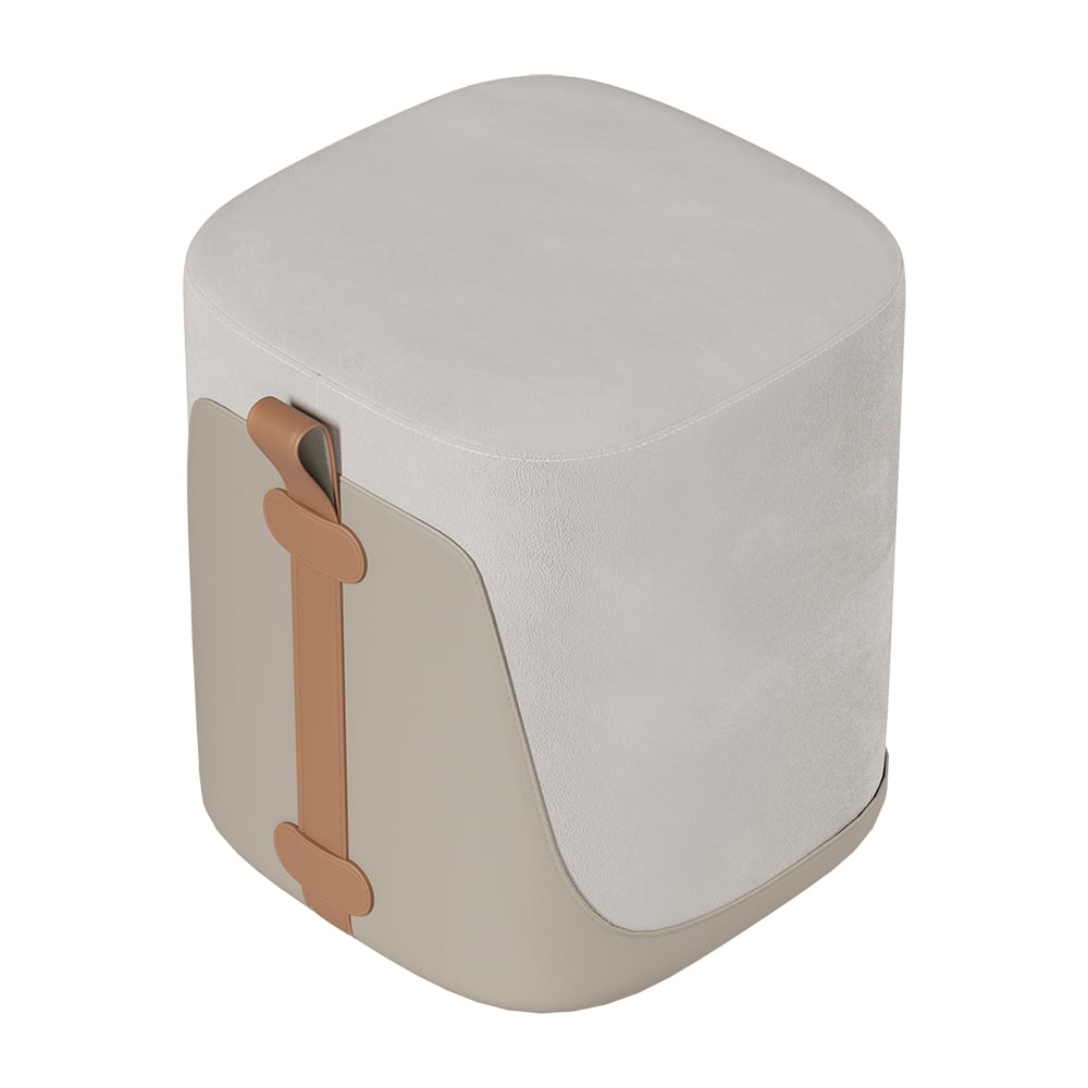 Conjunto de maquiagem espelhado branco Chanor com armazenamento de joias, armário e banquinho Imagem da janela