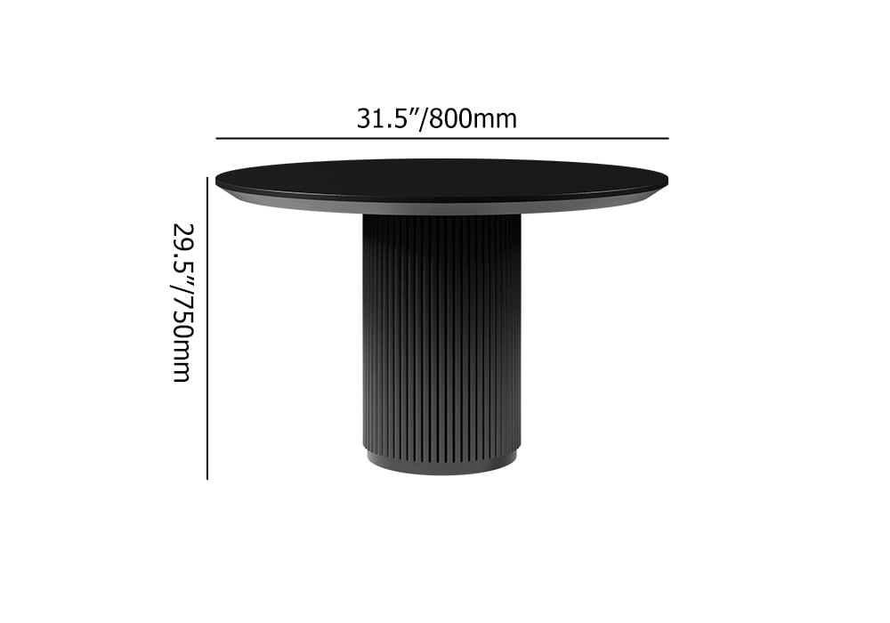 Japandi 1000mm Round Small Dining Table & 2 Green Upholstered Velvet Dining Chairs Set weights dimensions image