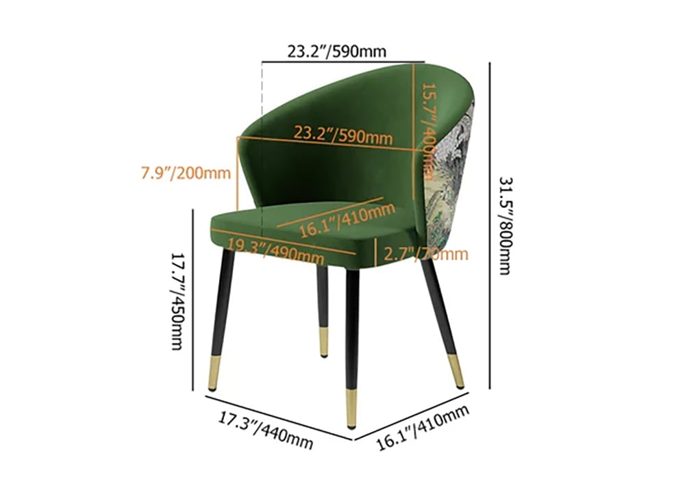 Japandi 1000mm Round Small Dining Table & 2 Green Upholstered Velvet Dining Chairs Set weights dimensions image