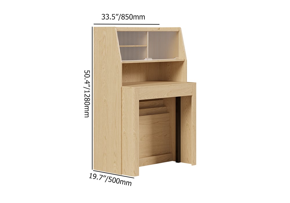 Modern Extendable Dining Table & 4 Natural Folding Dining Chairs Solid Wood Rattan weights dimensions image