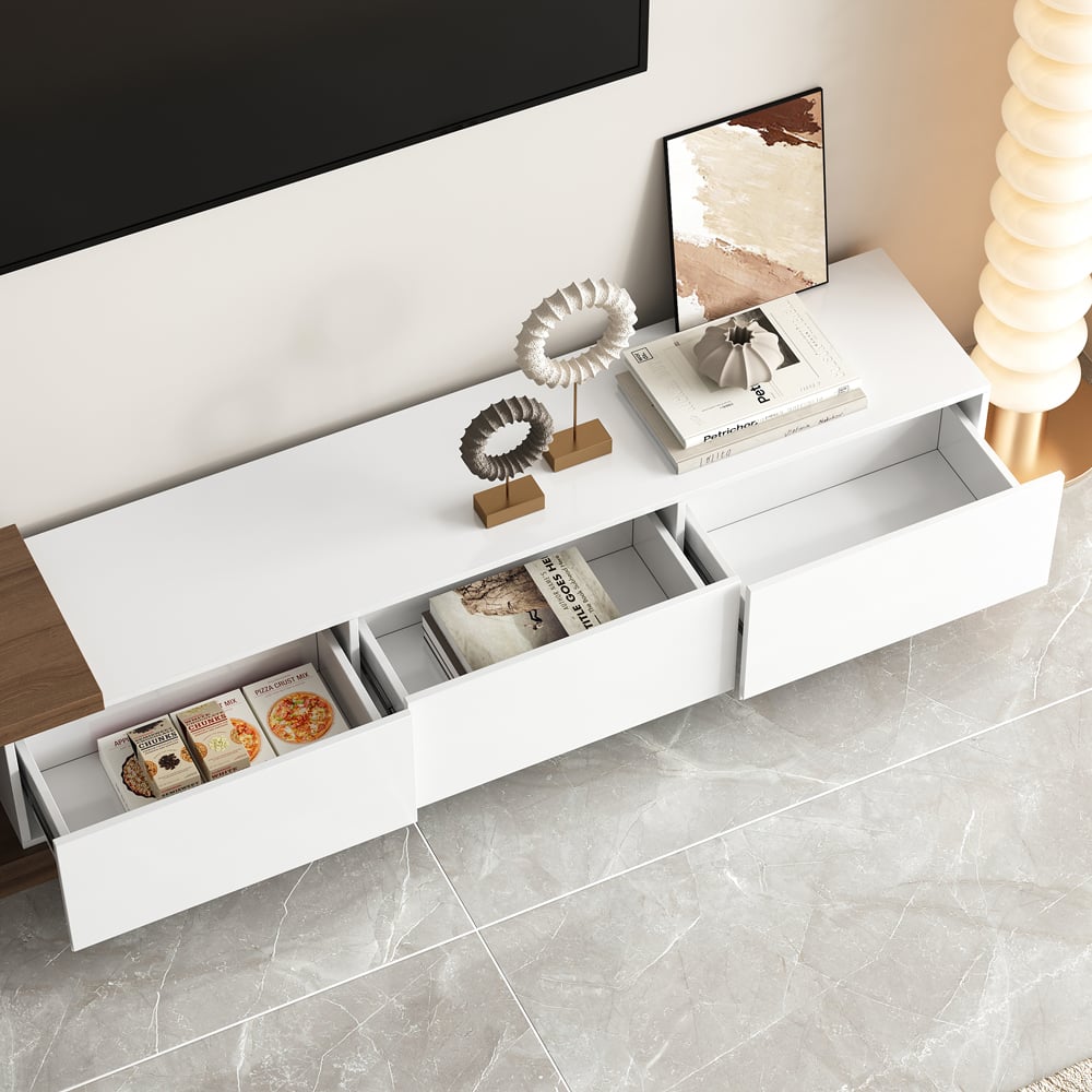Quoint minimalistisches ausziehbares TV-Lowboard & Couchtisch Set