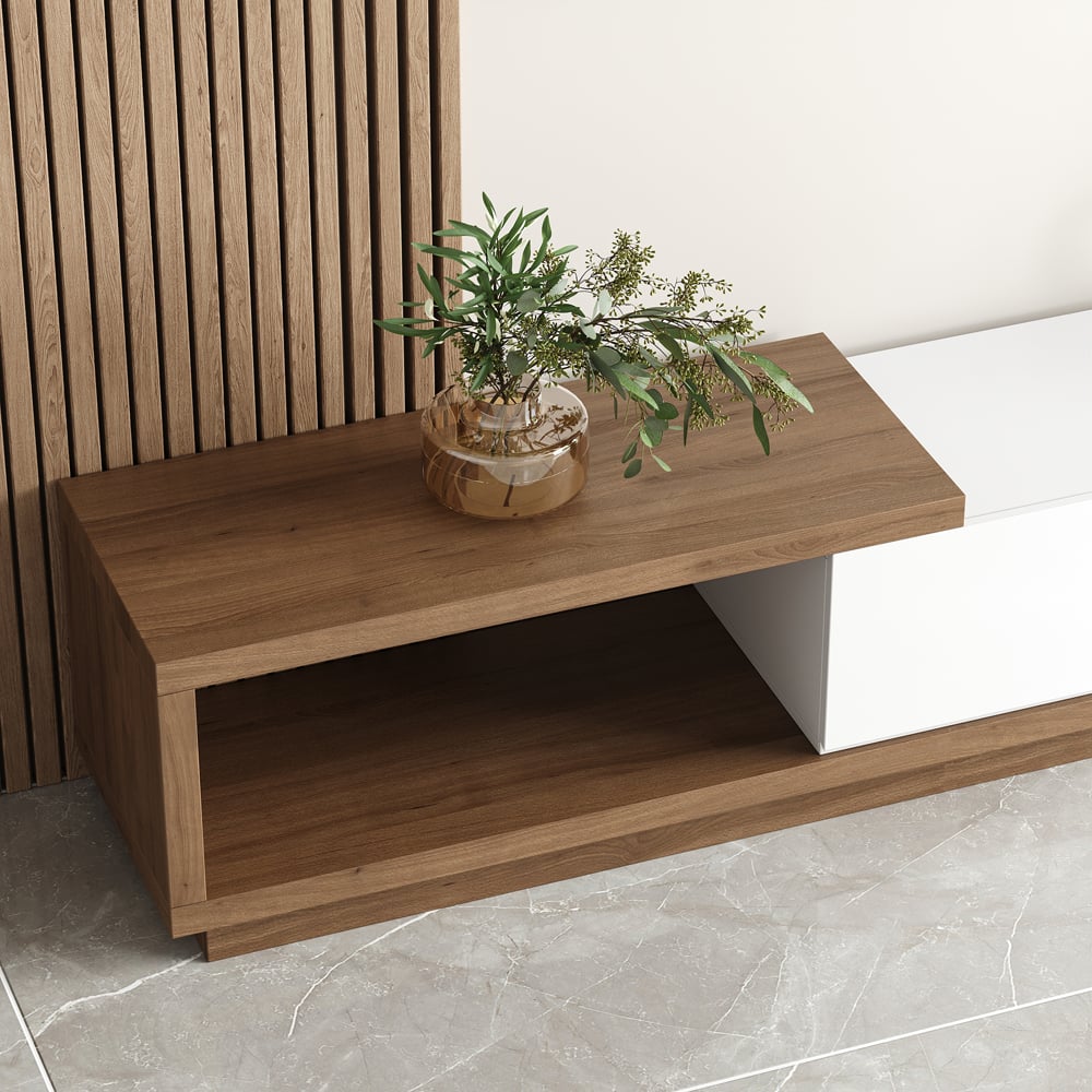 Quoint minimalistisches ausziehbares TV-Lowboard & Couchtisch Set