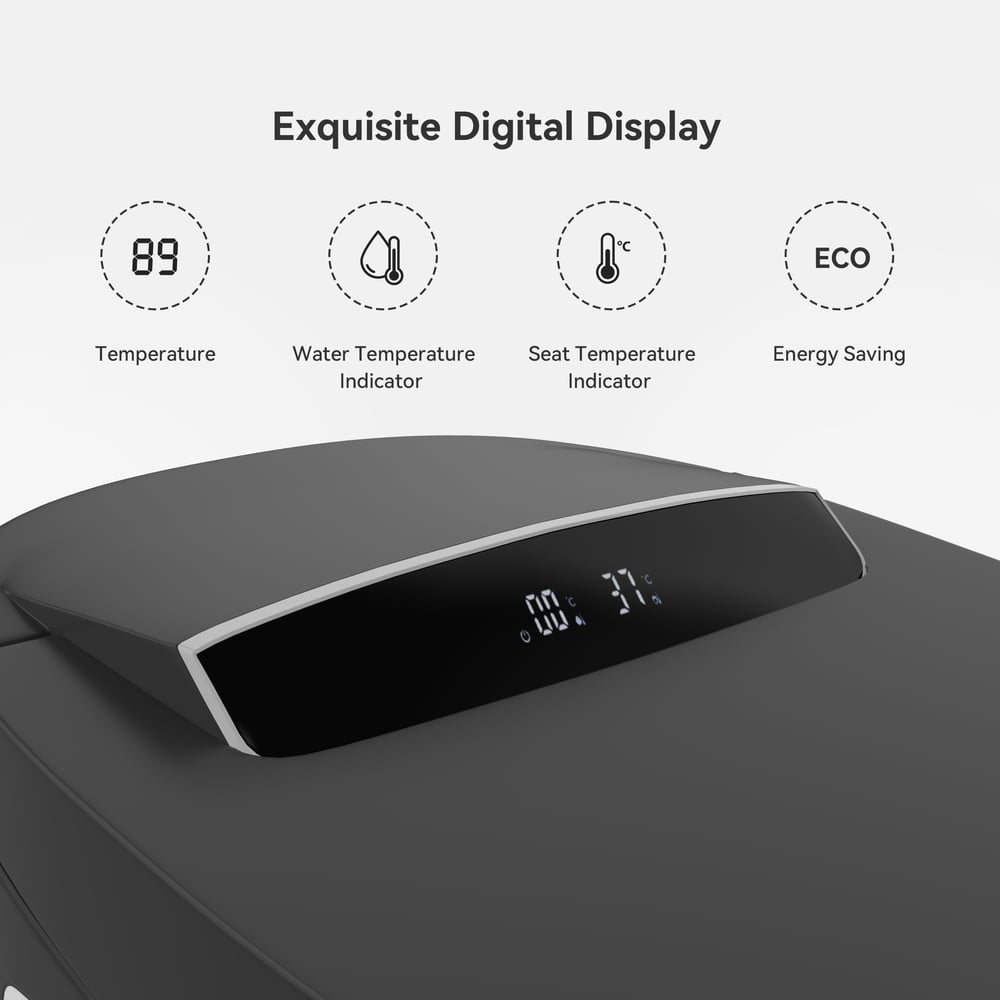 Hynova AX1 Black Automatic Smart Bidet Toilet with Self Cleaning | Heated Seat | Dryer window image