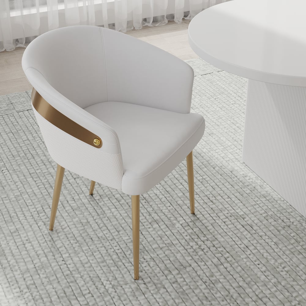 1600mm-2000mm White Dining Table & 6 Dining Chairs Set window image