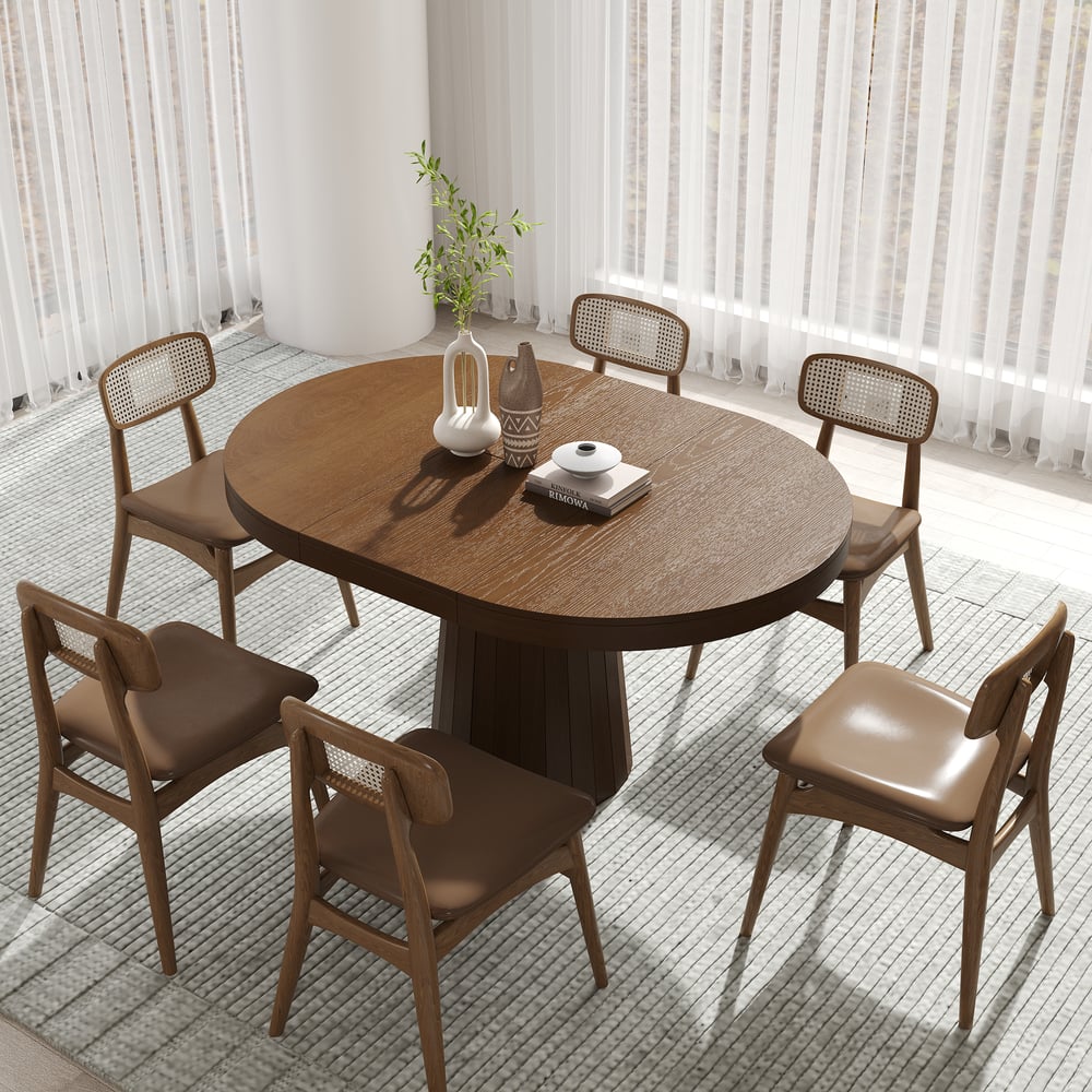 1400mm Walnut Dining Table & 6 Dining Chairs Set window image