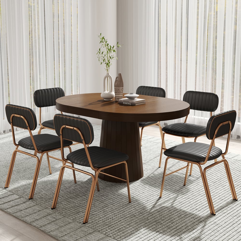 1400mm Walnut Dining Table & 6 Dining Chairs Set window image