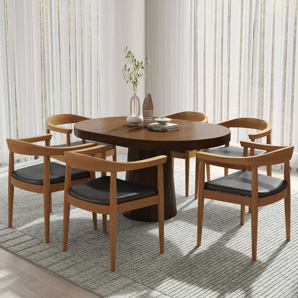 1400mm Walnut Dining Table & 6 Dining Chairs Set window image