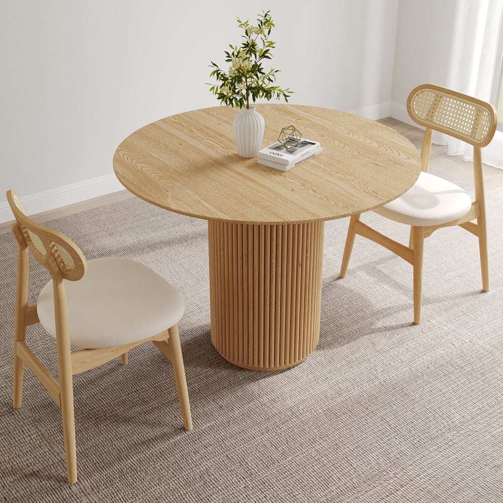 Ensemble table à manger naturelle et 2 chaises de salle à manger de 1000 mm image de fenêtre