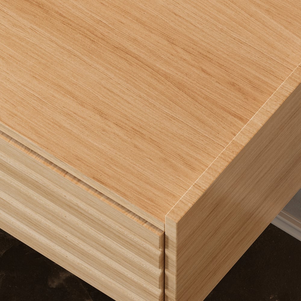 Floating Wooden Nightstand with Light & Charging Japanese Style Natural 180cm*200cm Bed window image