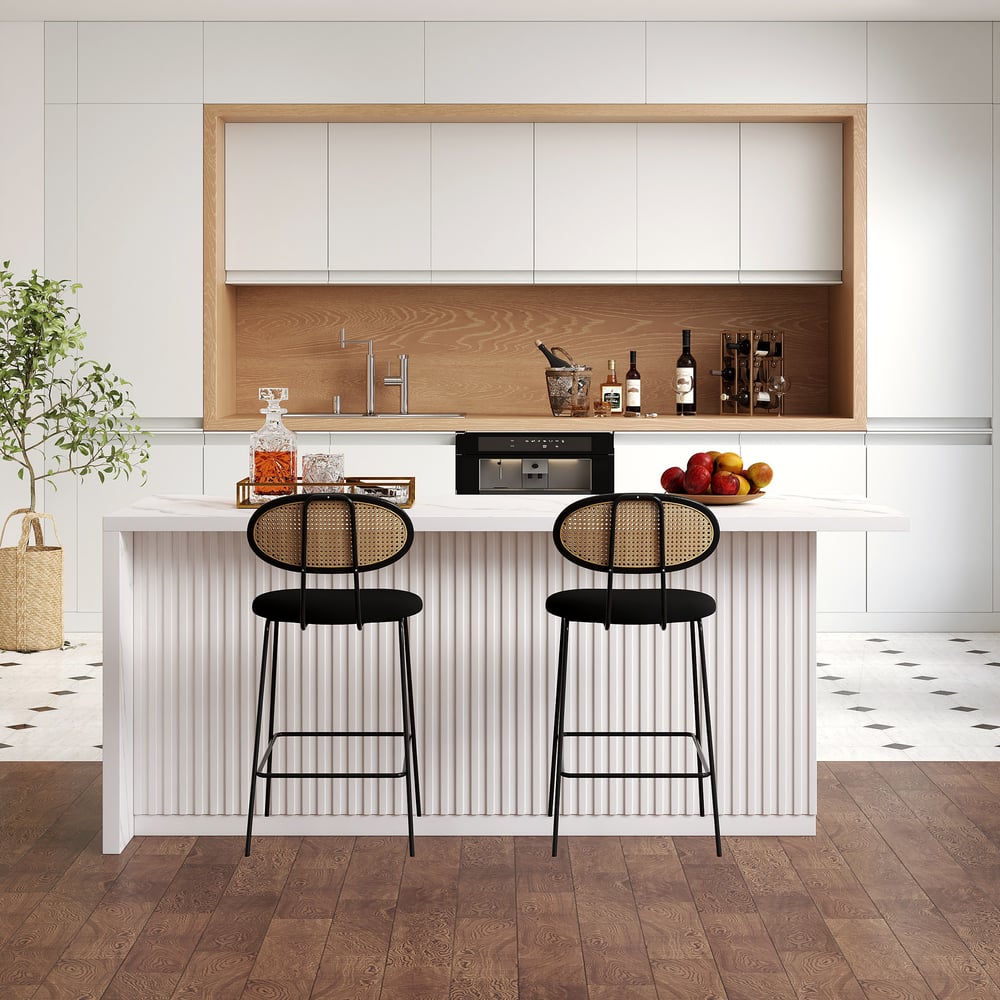 Ilha de cozinha moderna de 1830 mm em branco Imagem da janela