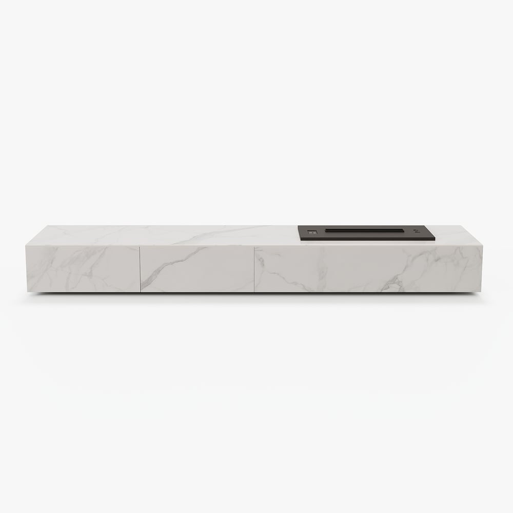 79" Sintered Stone Electric Fireplace Humidifier TV Stand