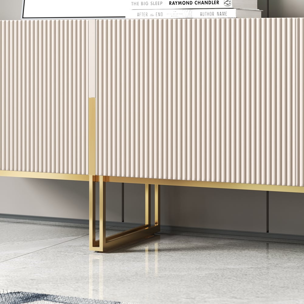Grovyn 1500mm Sintered Stone Top Fluted TV Stand with Storage window image