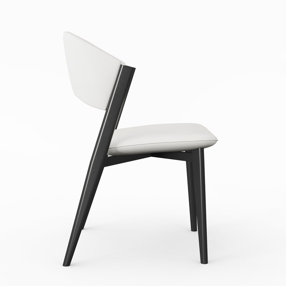 Set of 2 Performance Leather Upholstery Dining Chairs Off White window image