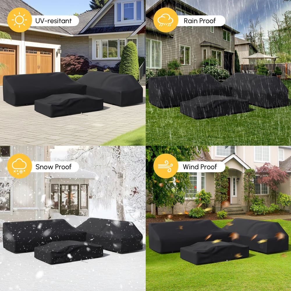 Coperture per mobili da giardino per esterni impermeabili in tela resistente 600D Immagine della finestra