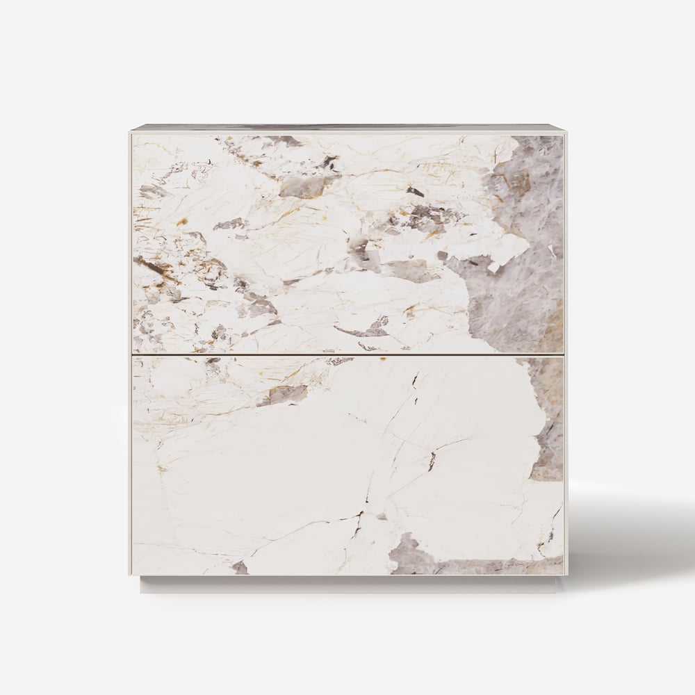 24" Sintered Stone 2-Drawer Floor Nightstand Set of 2