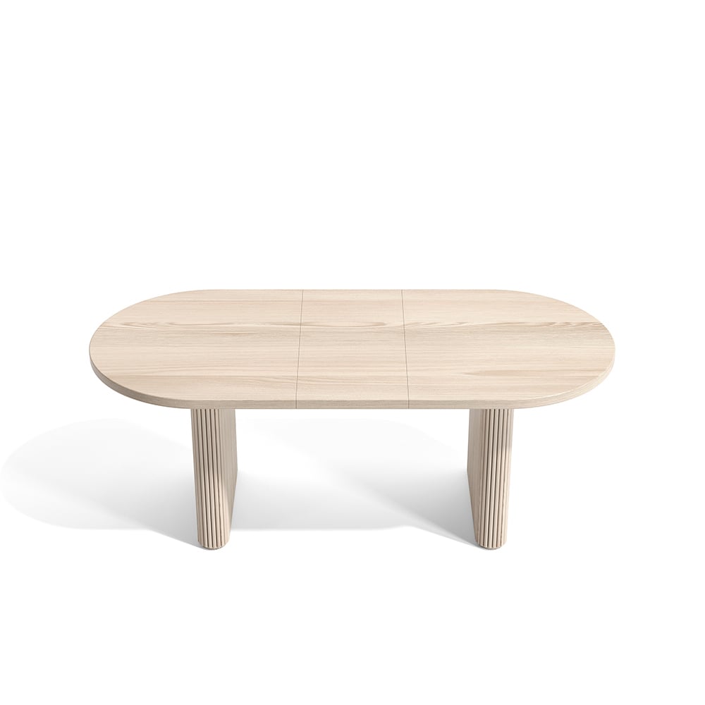 Japonandi oválný výsuvný jídelní stůl v bílé barvě (2000-2400 mm), pro 6-10 osob obrázek okna