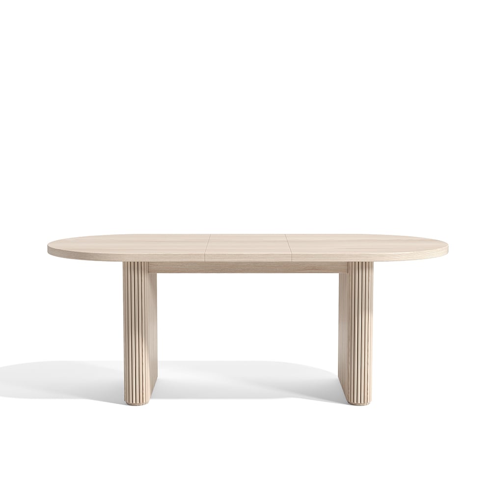 Japonandi oválný výsuvný jídelní stůl v bílé barvě (2000-2400 mm), pro 6-10 osob obrázek okna