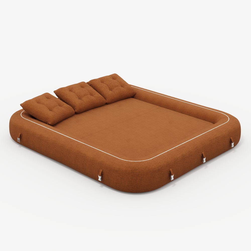 Canapé-lit futon convertible 3 places king size en velours, 2060 mm