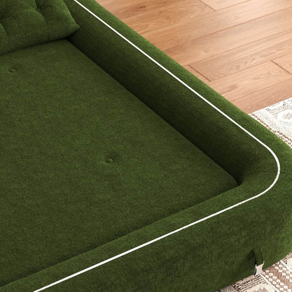 82" Chenille Velvet Futon Sofa Bed 3-Seater window image