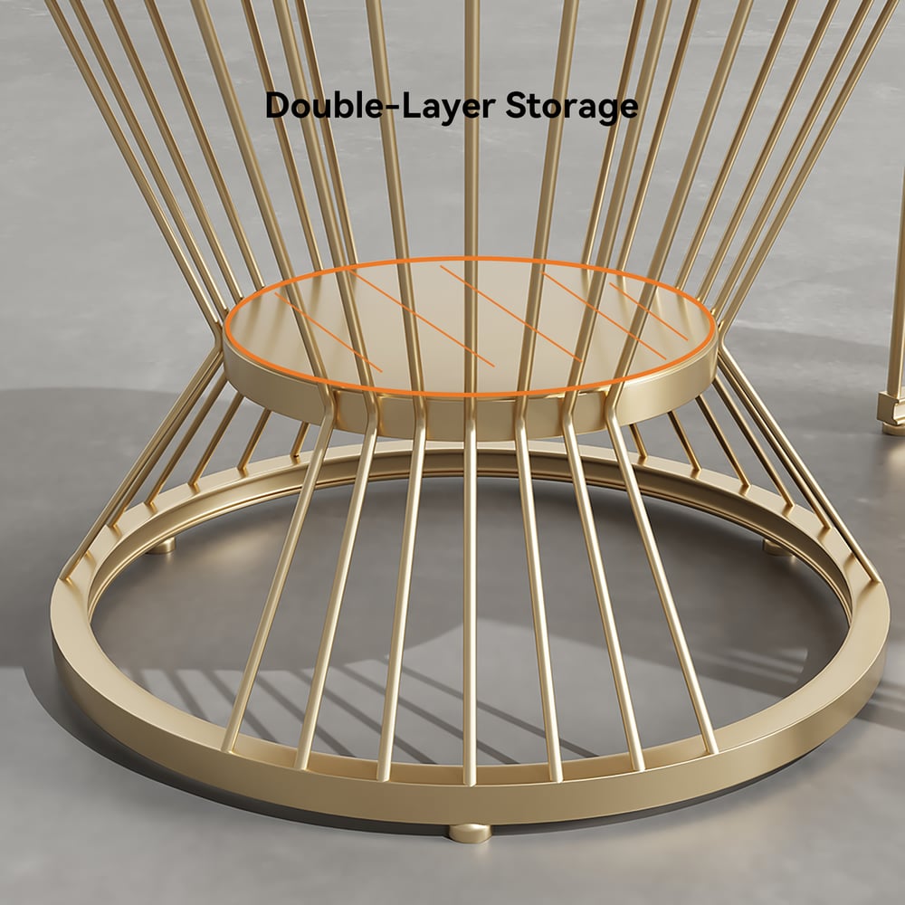 Aurora 79" Boucle Fluted Sofa Set with Round 2-Piece Nesting Coffee Table window image