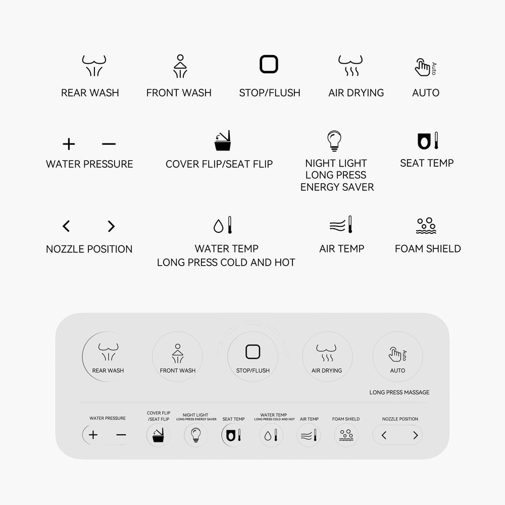 Automatic Smart Bidet Toilet with Built-in Tank 1.27 GPF