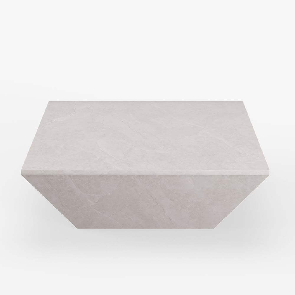 Mesa de centro cuadrada moderna de travertino de 1000 mm con almacenamiento