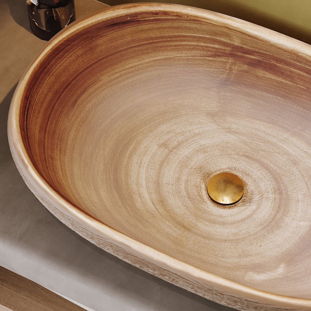 Retro Design Ceramic Oval Bathroom Sink window image