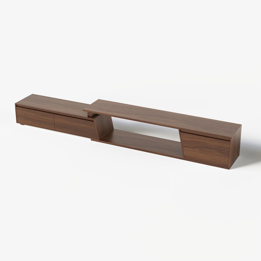 Fero extendable TV cabinet in walnut color, modern and minimalist TV ...