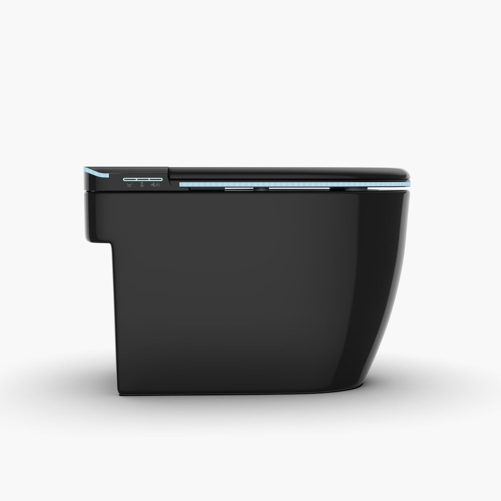 Hynova AX7 Automatic Smart Bidet Toilet Black with built-in water tank|  Night Light window image