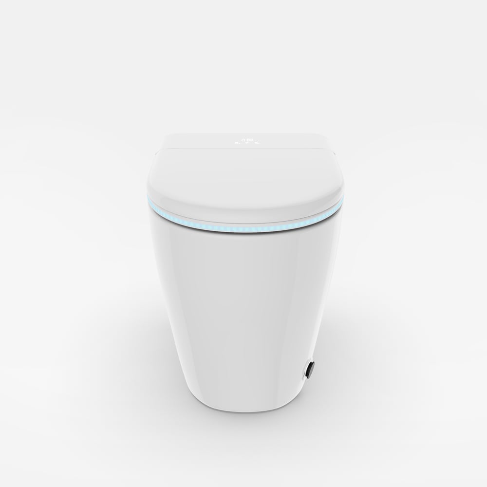 Automatic One-Piece Elongated Smart Bidet Toilet with Built-in Tank Vertical Outlet