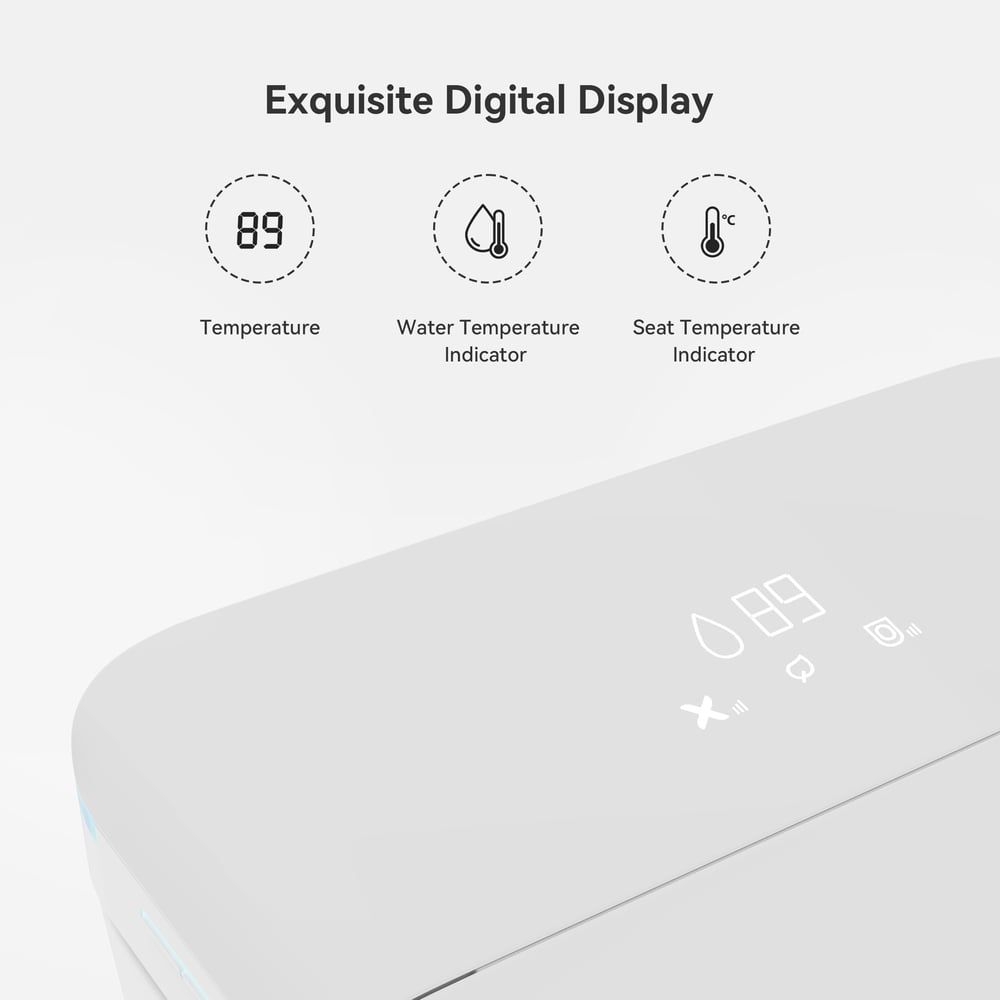 One-Piece Elongated Smart Bidet Toilet with Built-in Tank Horizontal Outlet window image