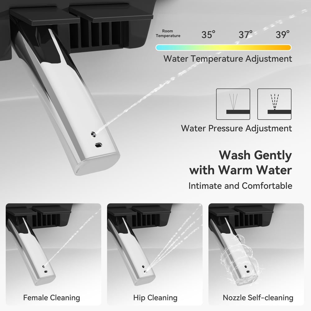 Hynova AX7 Automatic Smart Bidet Toilet Black with built-in water tank|  Night Light window image