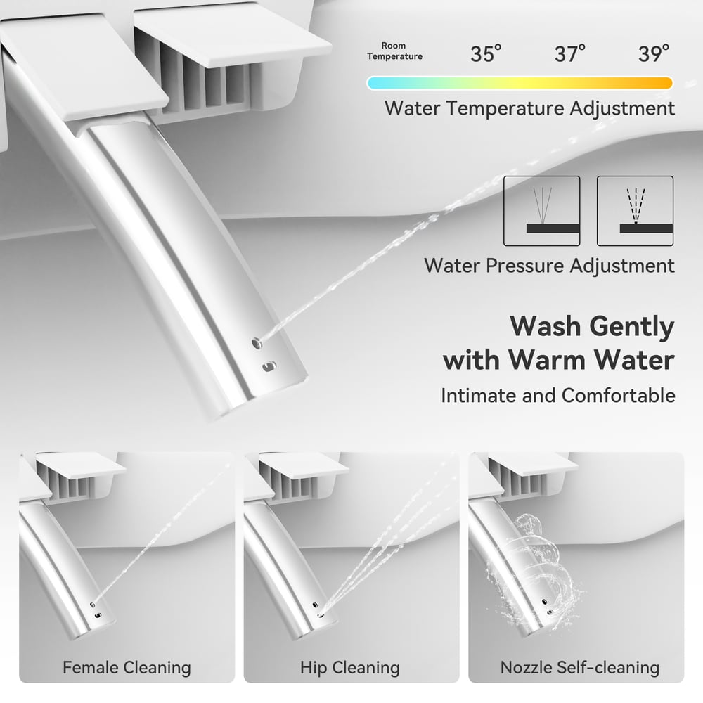 One-Piece Elongated Smart Bidet Toilet with Built-in Tank Horizontal Outlet window image
