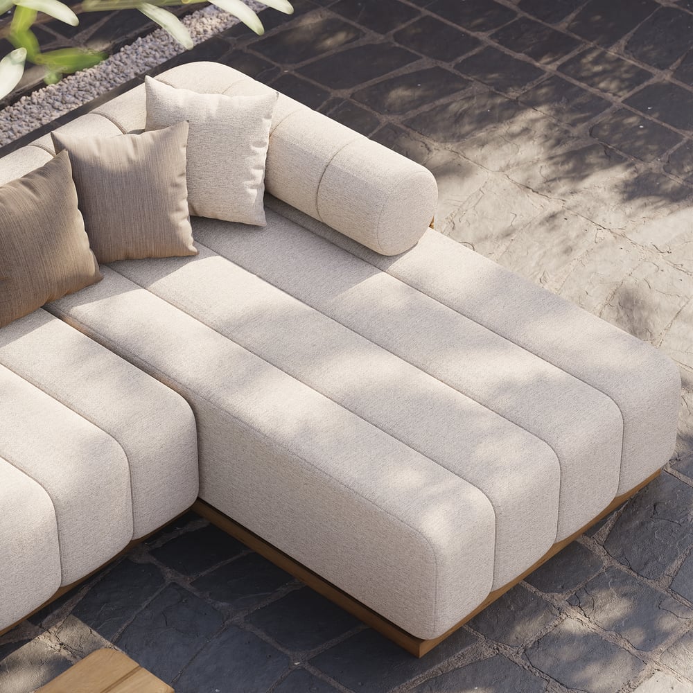 Resaro 8-Piece Outdoor Modular Natural Teak Sectional Fluted Sofa Set window image