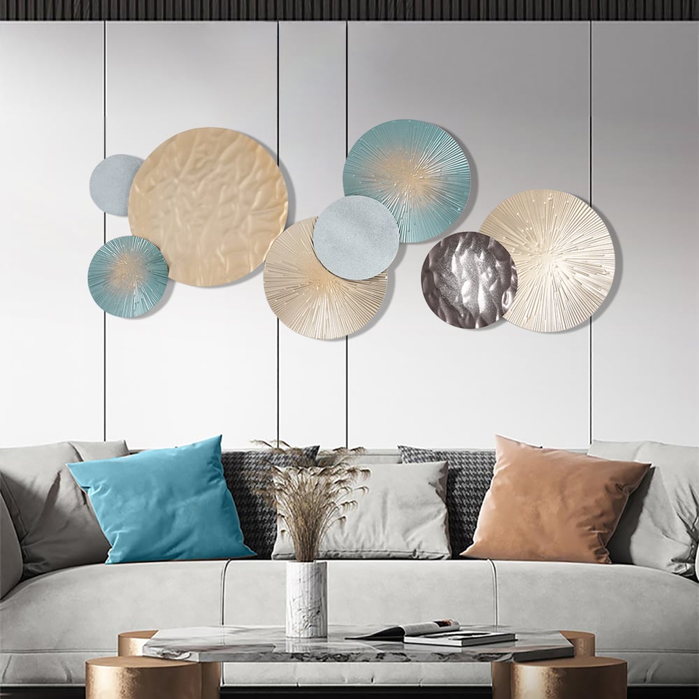 Questions and Answers for 3D Art Deco Large Metal Round Textured Wall Decor for Living Room Bedroom