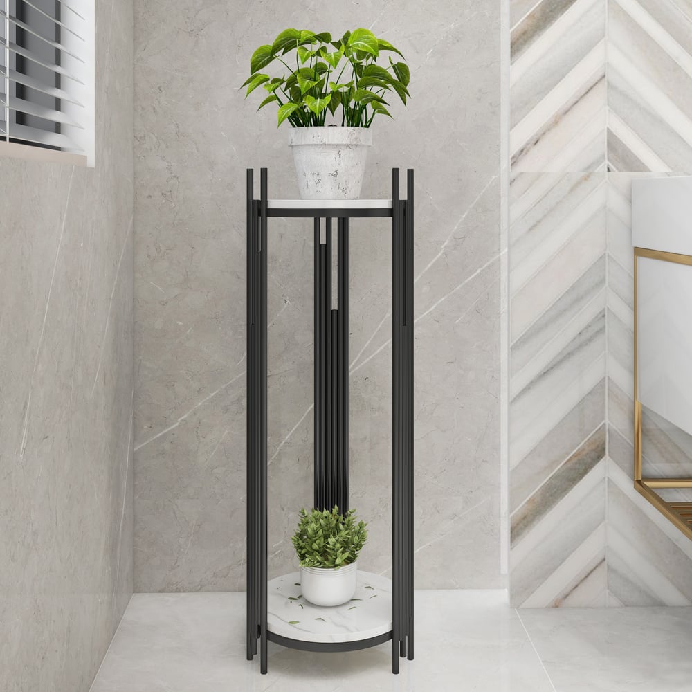 Customer Reviews for 900mm Tall Metal 2-Tiered Plant Stand Modern Corner Plant Stand Indoor