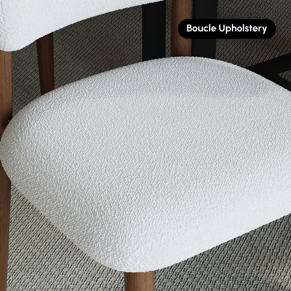 Rozkládací dřevěný jídelní stůl s rozměry 119,38 cm – 200,66 cm se 4 židlemi obrázek okna