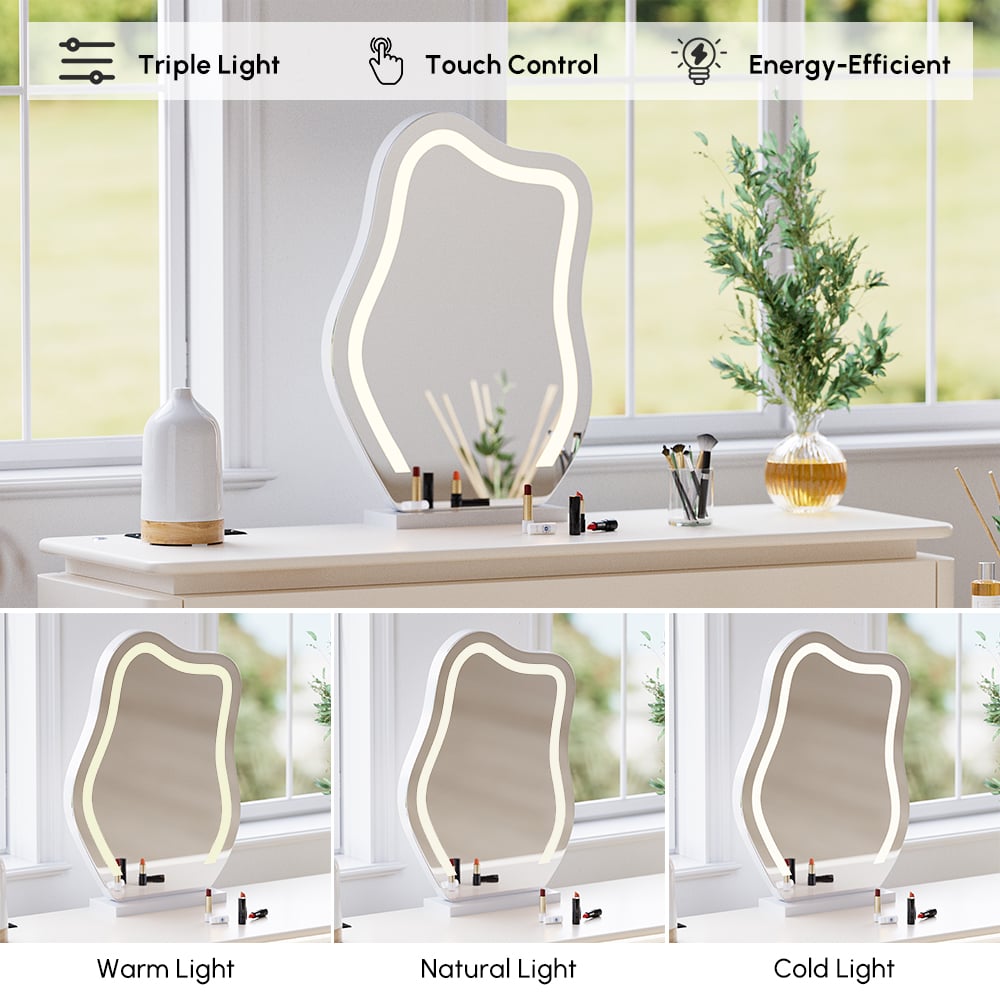 Lumio 47" Smart Makeup Vanity Retractable  Dressing Table with Mirror & Lights window image