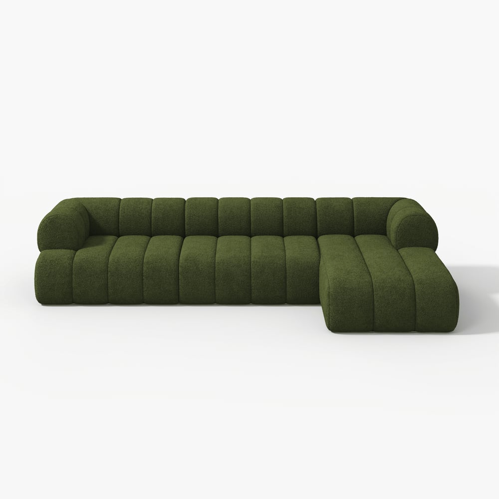 Nimbus 118" 3-Piece Channel Boucle Sectional Sofa with Chaise