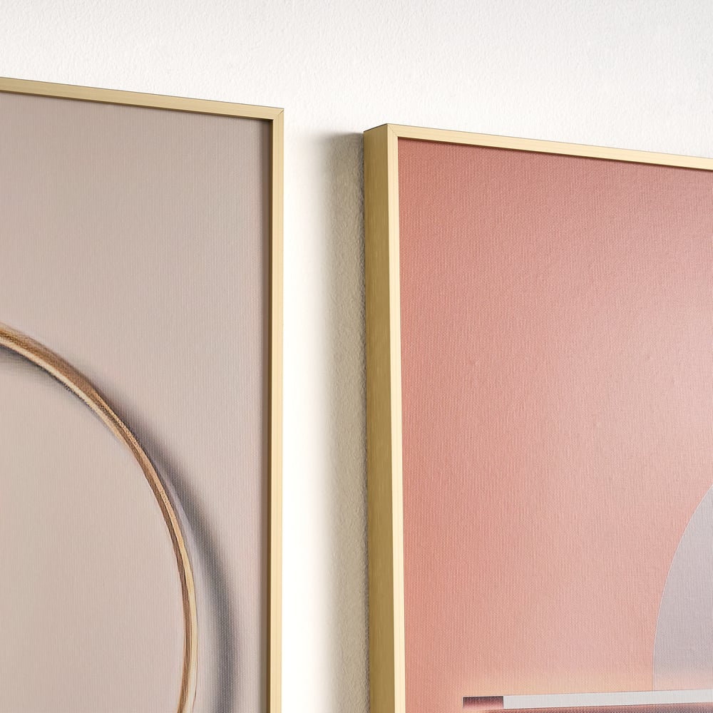 3 Pieces Modern Geometric Abstract Wall Decor Set Canvas Print with Frame Living Room