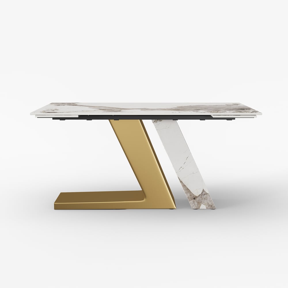 1600mm-2000mm Modern Extendable Sintered Stone Dining Table Seats 4-6 People window image