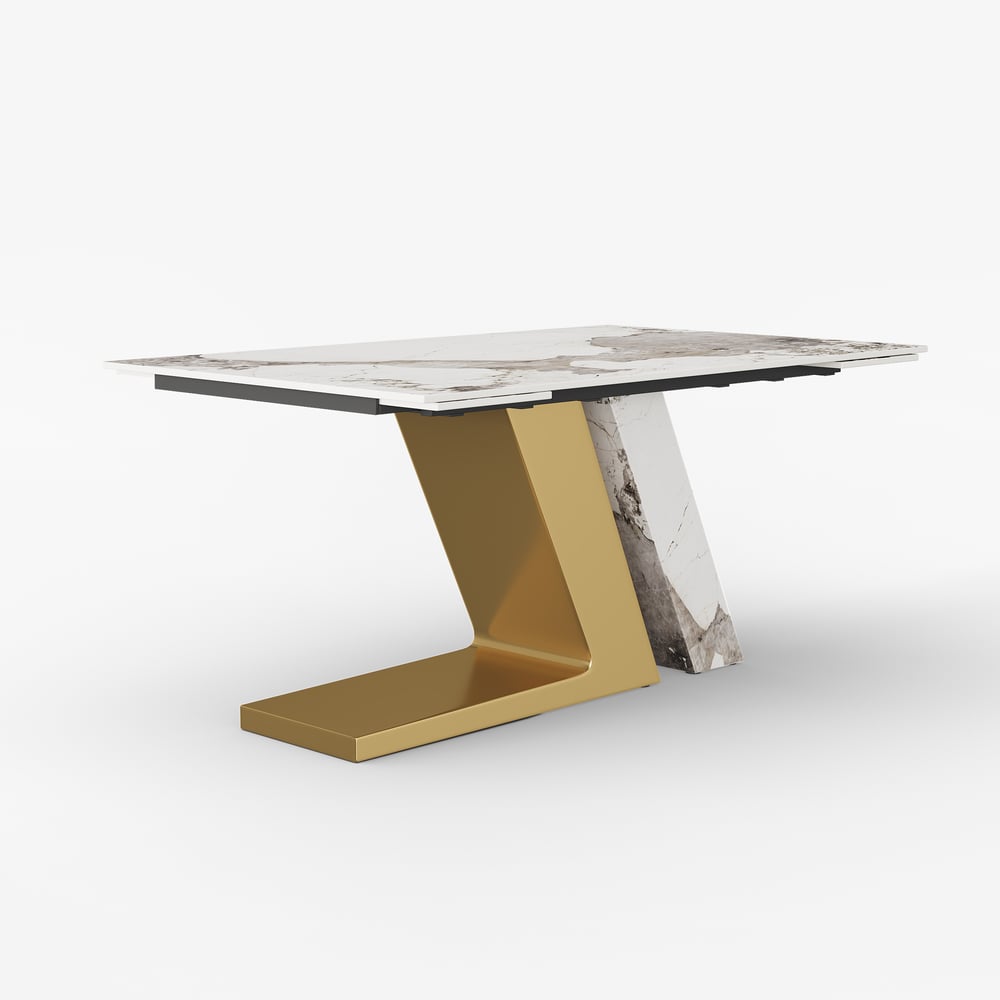 1600mm-2000mm Modern Extendable Sintered Stone Dining Table Seats 4-6 People window image