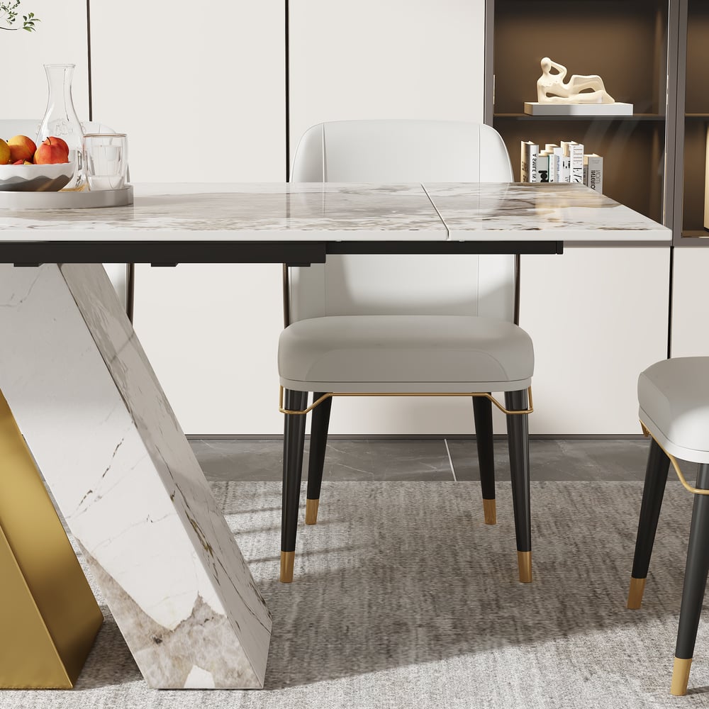 1600mm-2000mm Modern Extendable Sintered Stone Dining Table Seats 4-6 People window image