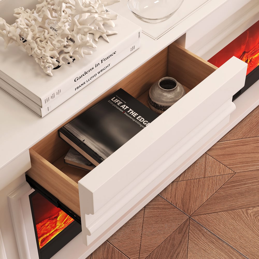 78.7" Electric Fireplace TV Stand with Remote Control window image